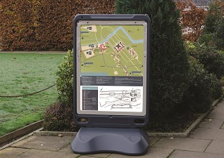Advocate™ Free Standing Poster Display Sign with Map of Campus Grounds