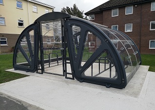 Aero™ Corral Cycle Compound in residential area for secure storage of up to 20 bikes