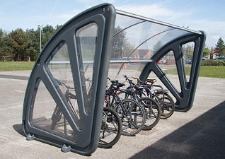 Aero Cycle Shelter with bike rack