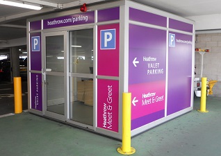 Beacon™ Large Modular GRP Building System as a car parking station with valet services in Heathrow