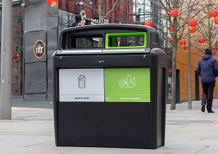 Nexus® Evolution City Duo External Recycling Bin for general waste and mixed recyclables