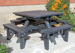 Pembridge™ Picnic Table in black Enviropol® Material at industrial location