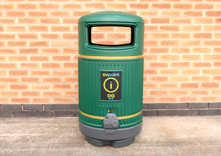 Topsy Royale™ Litter Bin in green with personalised branding.