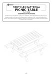 Recycled Material Picnic Table Flat Pack Assembly Instructions