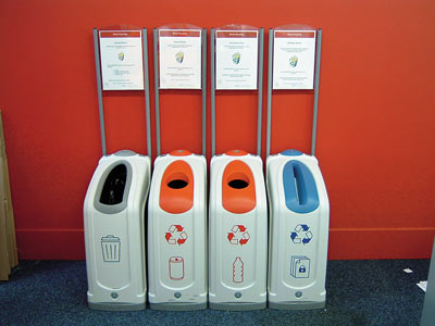 Nexus 50 recycling bins with multiple waste streams