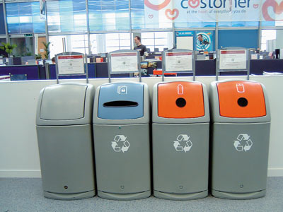 Nexus 140 recyling bins with multiple waste streams