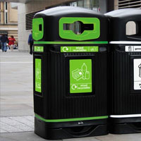 Glasdon Jubilee mixed recyclable bin with a reduced aperture