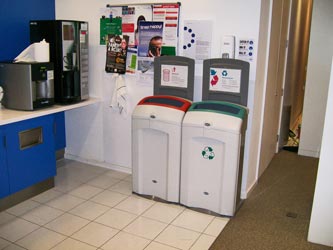 Nexus 100 recycling bins with different waste streams