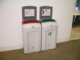 Nexus 100 recycling bins in an office