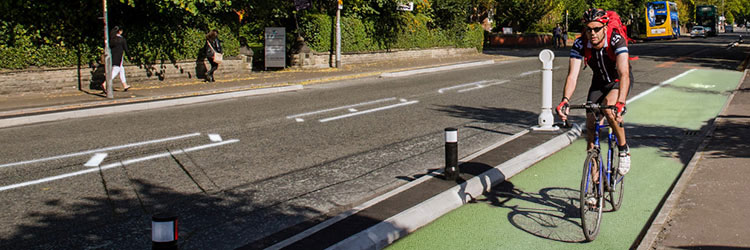 Mini-Ensign bollards providing security on a cycle path