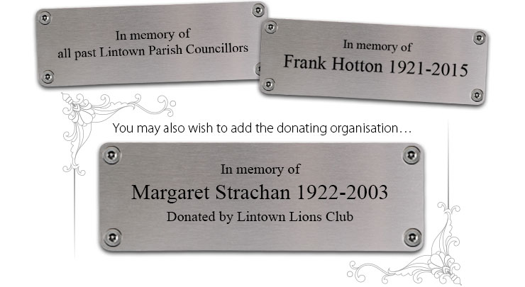 memorial seating plaque examples