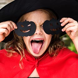 Child dressing up at Halloween