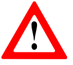 Warning symbol - red exclamation mark in a red triangle
