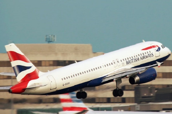 A Britsih Airways flight taking off