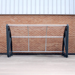 glasdon aero shelter next to a brick wall