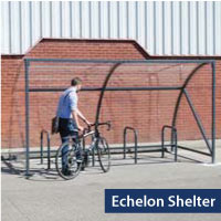 Echelon cycle shelter