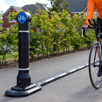 endurokerb and bollard on cycle route