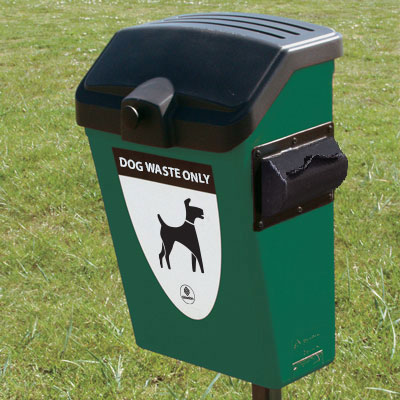 Fido 25 Dog Waste Bin with sack dispenser by Glasdon