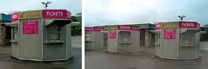 Glasdon Kiosks Stand Out in the Crowds for Flambards... for over 30 years!