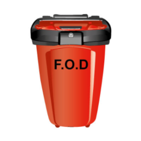 Cut out GIL FOD Bin 50 - bright red and post-mounted
