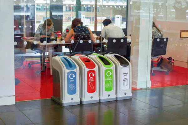 recycling bins