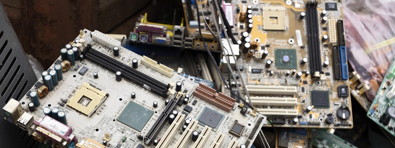 Electronics being recycled