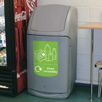 nexus 140 mixed recyclables bin in an staff room
