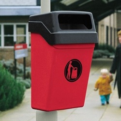 nexus 30 recycling bin with blue paper waste graphics on an office floor