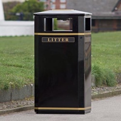 nexus 30 recycling bin with blue paper waste graphics on an office floor