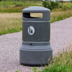 nexus 30 recycling bin with blue paper waste graphics on an office floor