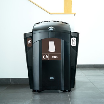 nexus 100 cup recycling in next to stairwell