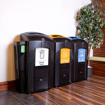 recycling station of multiple nexus 100 recycling bins