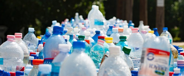 A collection of plastic bottles ready for recycling