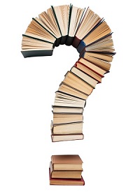 Books in the shape of a question mark