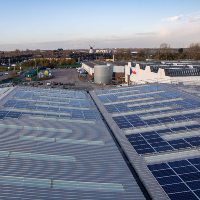 Solar Panels on Warehouse 3 at Glasdon Limited