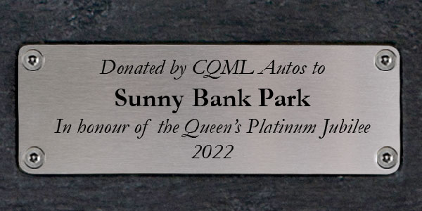 Stainless steel Platinum Jubilee commemorative plaque ideal for public seats and park benches by Glasdon