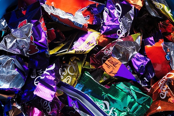 A pile of sweet wrappers
