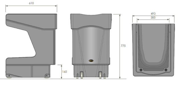 Nexus Caddy dimensions graphic