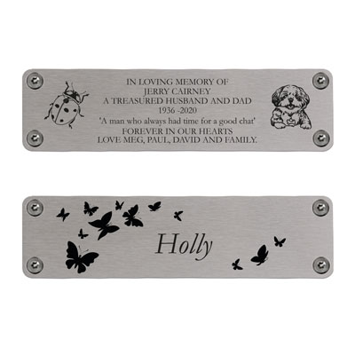 Engraved memorial plaque personalisation 