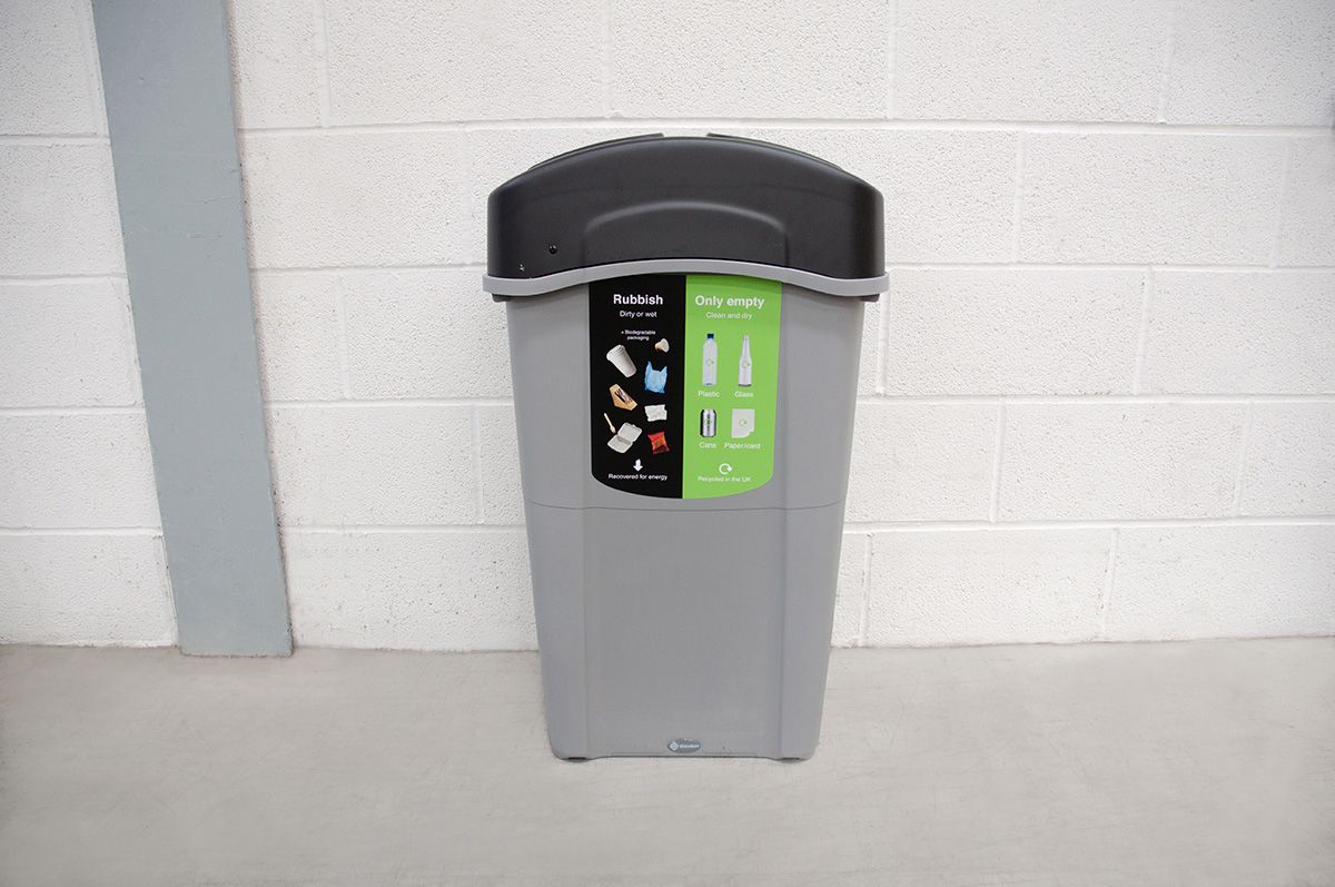 Eco Nexus® Duo 85 Recycling Bin with personalised front graphic