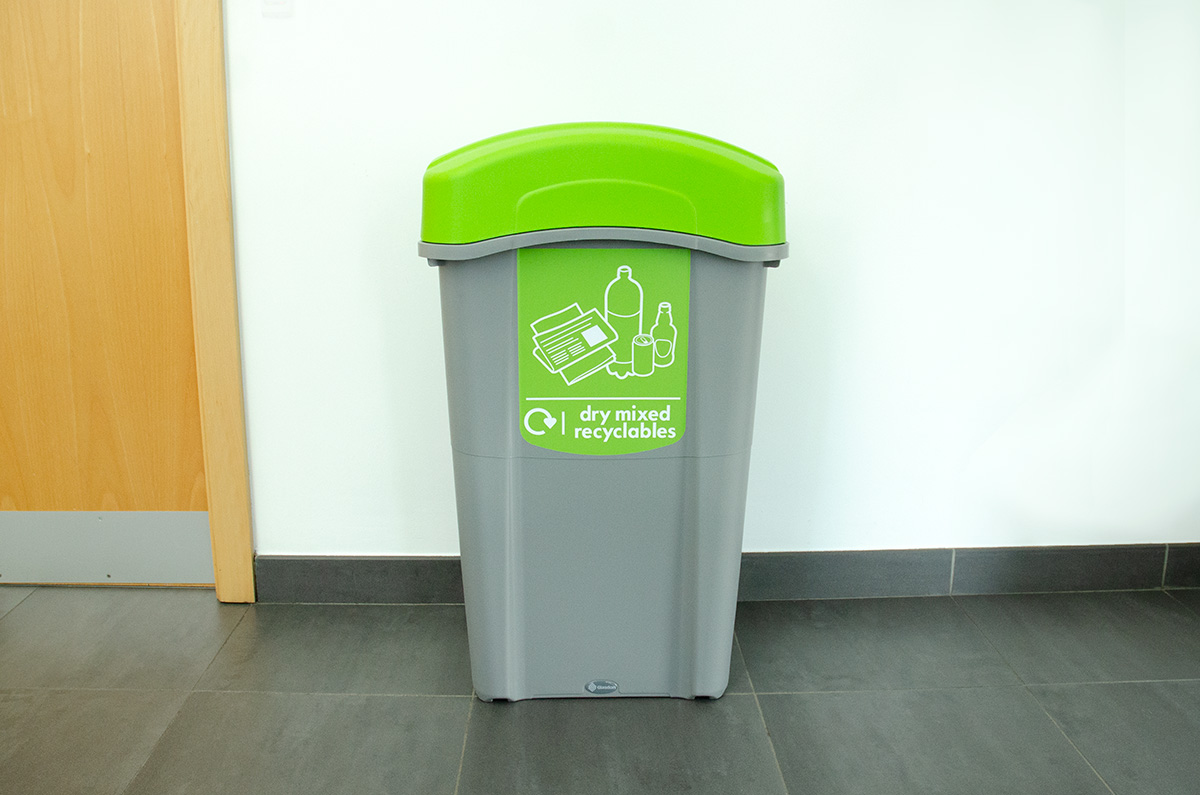 Eco Nexus® 85 Mixed Recyclables Recycling Bin with personalised front graphic