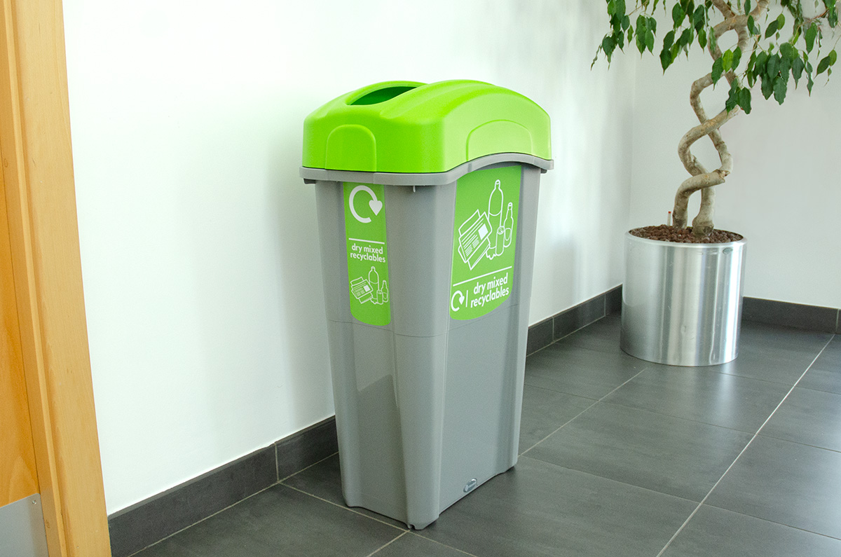 Eco Nexus® 85 Mixed Recyclables Recycling Bin with personalised front & side graphic