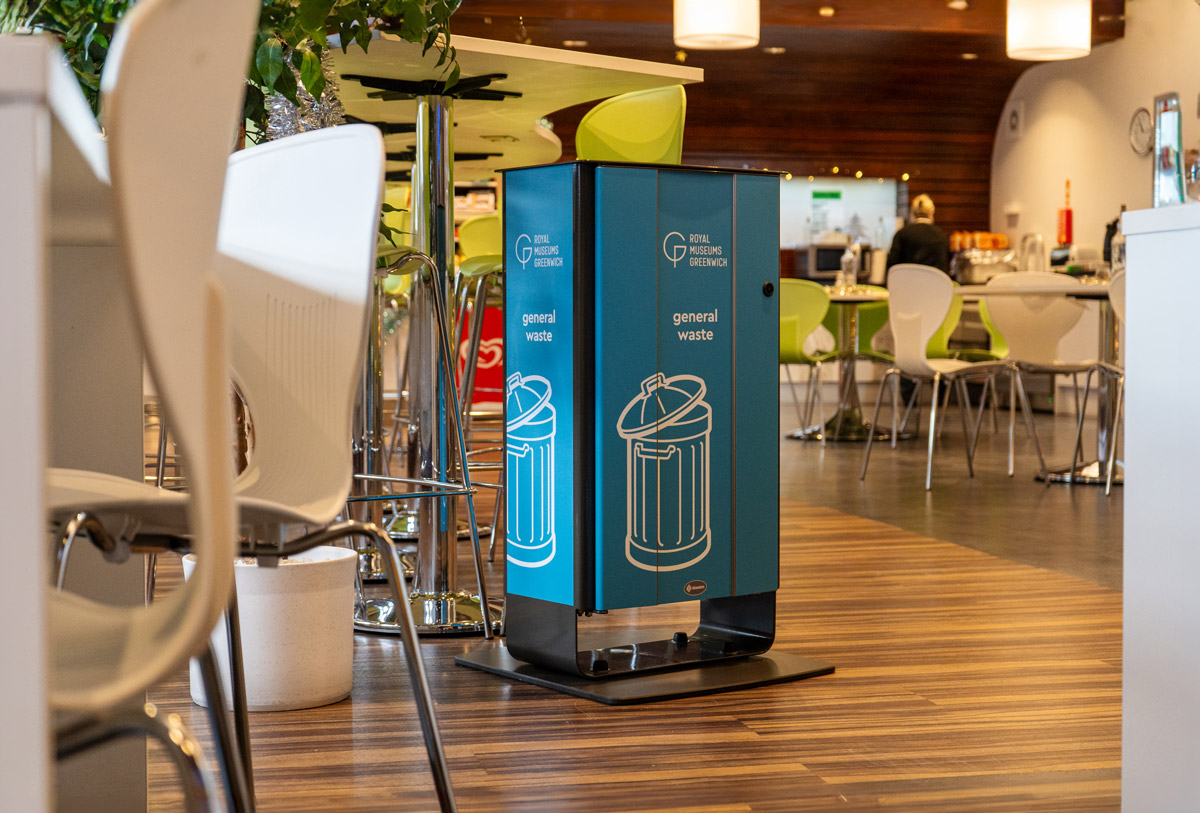 Electra™ 60 General Waste Recycling Bin with personalised full body graphics