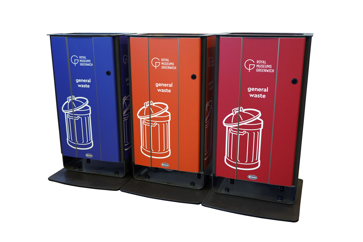 Electra™ 60 General Waste Recycling Station with personalised full body graphics
