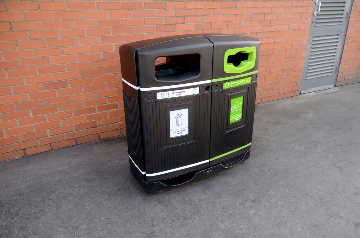 Glasdon Jubilee™ Duo 220 Recycling Bin with personalised graphics