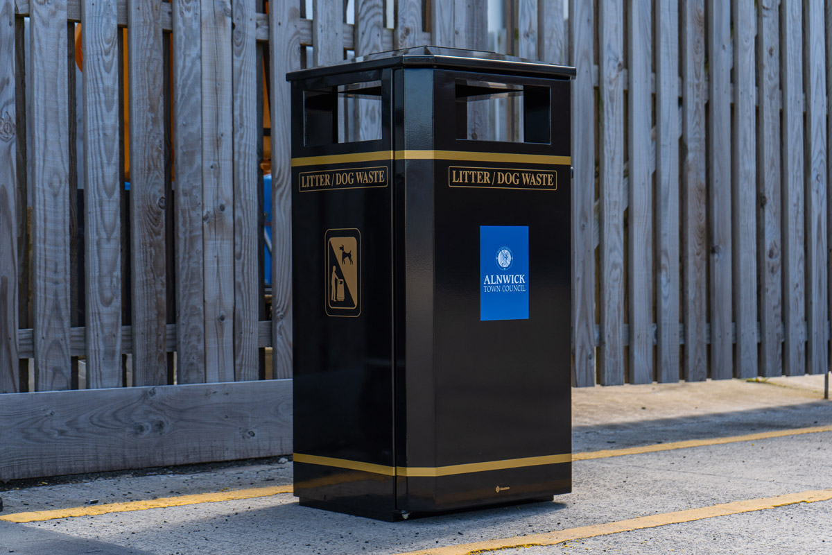 Invicta™ Litter Bin with personalised front graphic