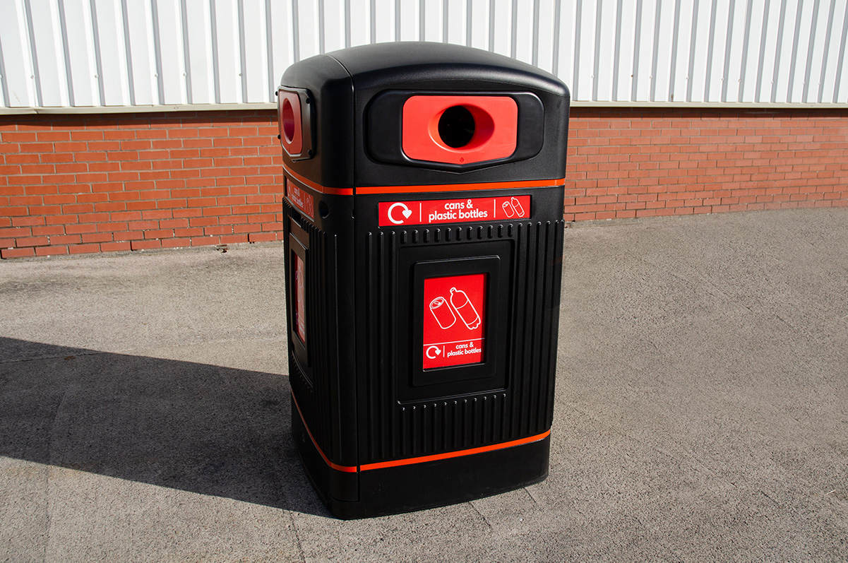Glasdon Jubilee™ 240 Recycling Wheelie Bin Housing with personalised graphics