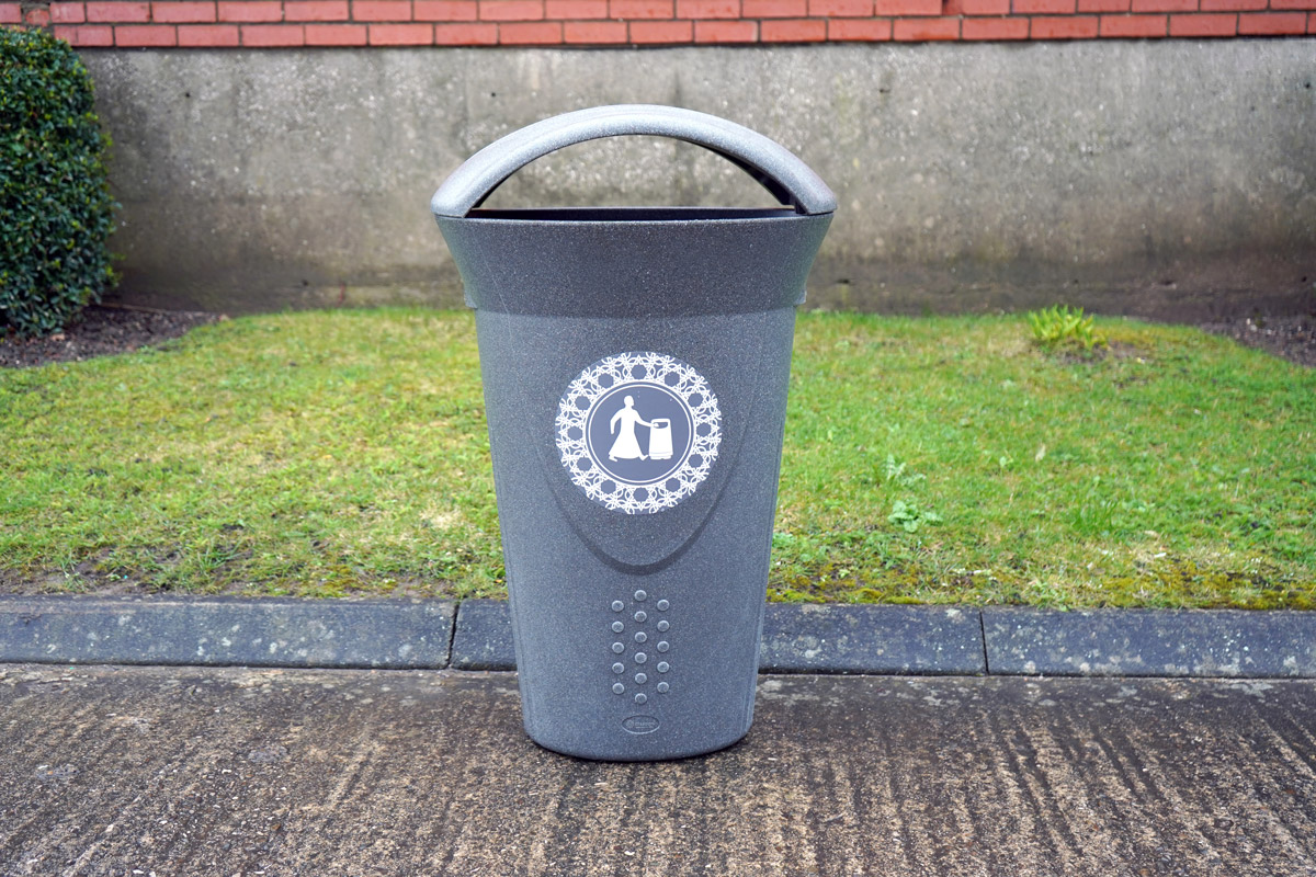 Luna™ Litter Bin with personalised front graphics