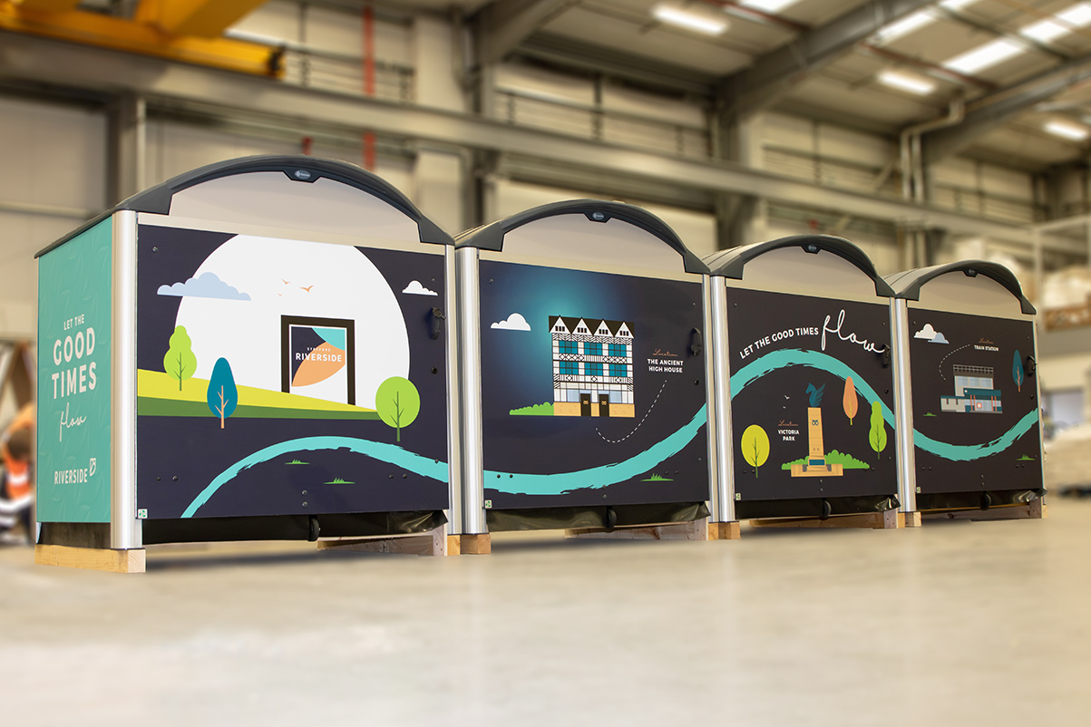 Modus™ Litter Housing with full body graphics from artwork supplied by the customer