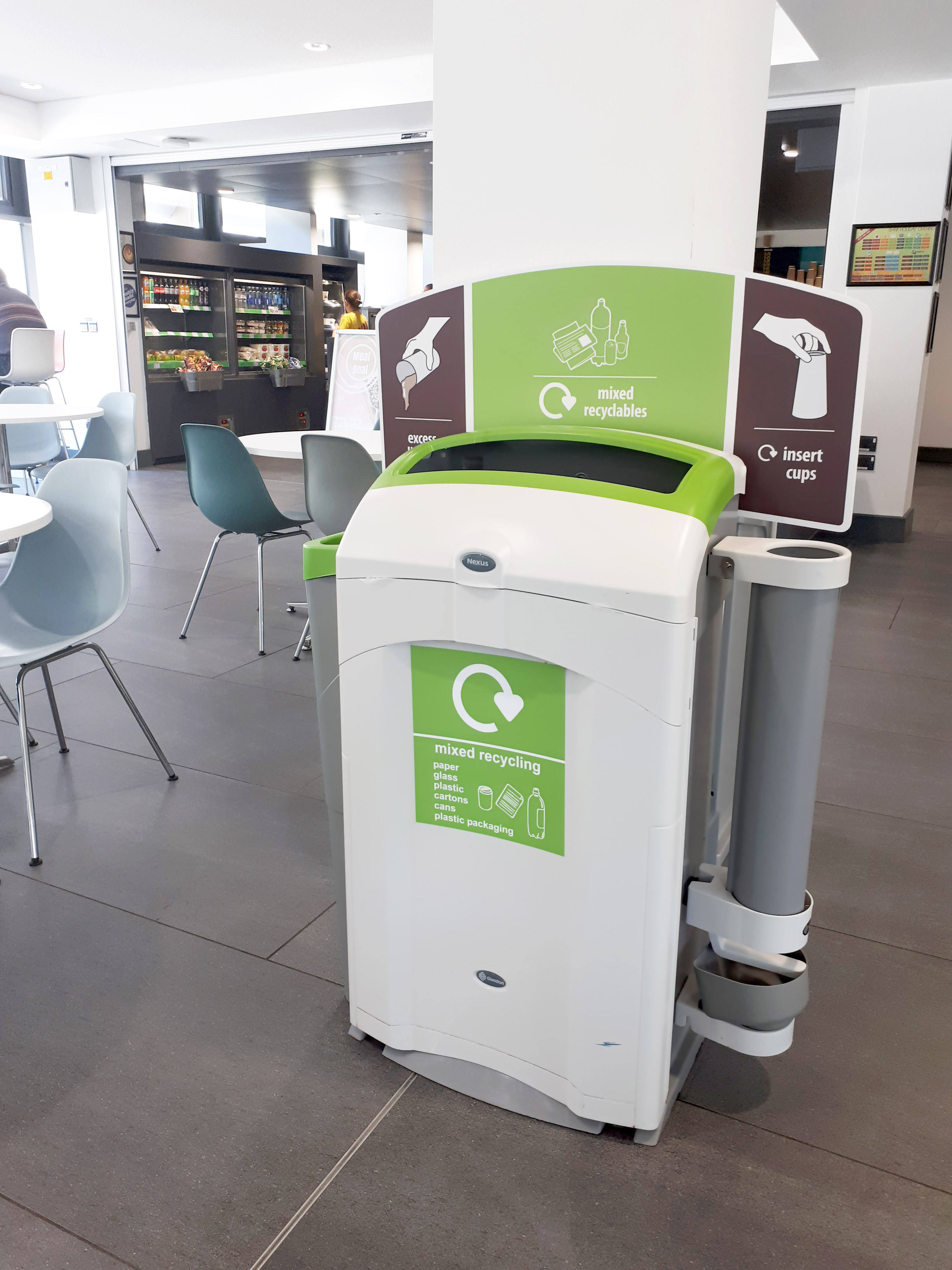 Nexus® 100 Cup Recycling Station with personalised front graphic